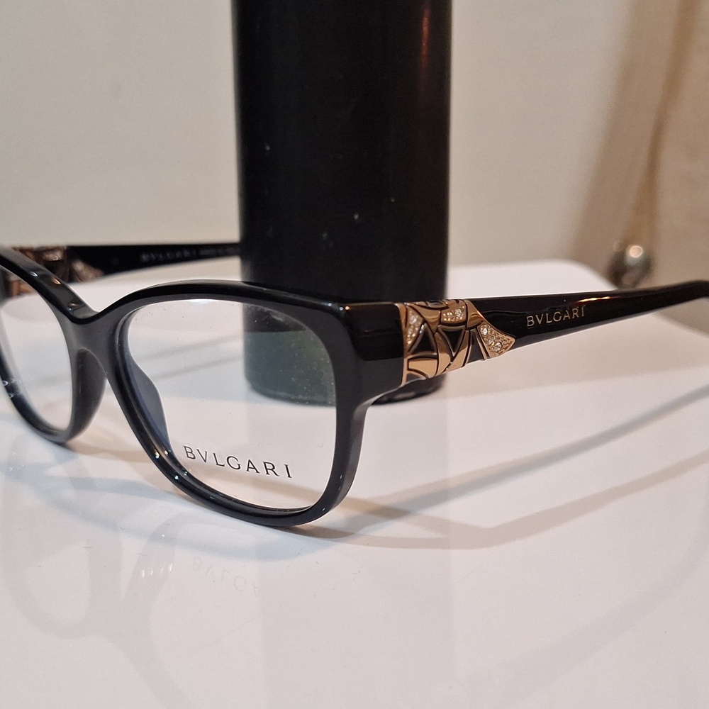 Bulgari Black and Gold Women's Glasses W Case